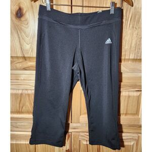 Adidas Women’s Capri Athletic Pants – Black Stretch Spandex Blend, Size Medium